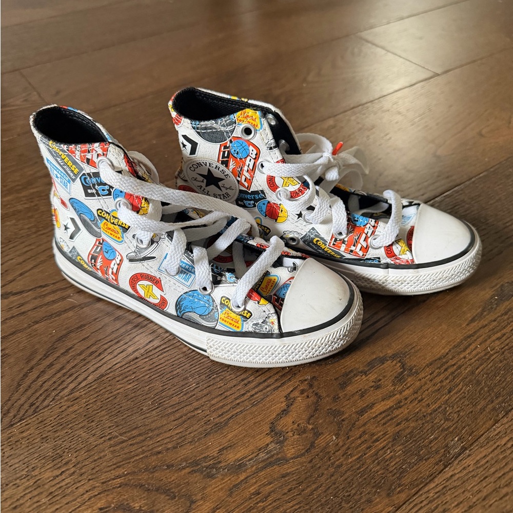 Kids Converse Black Multicolor High Top Sneaker